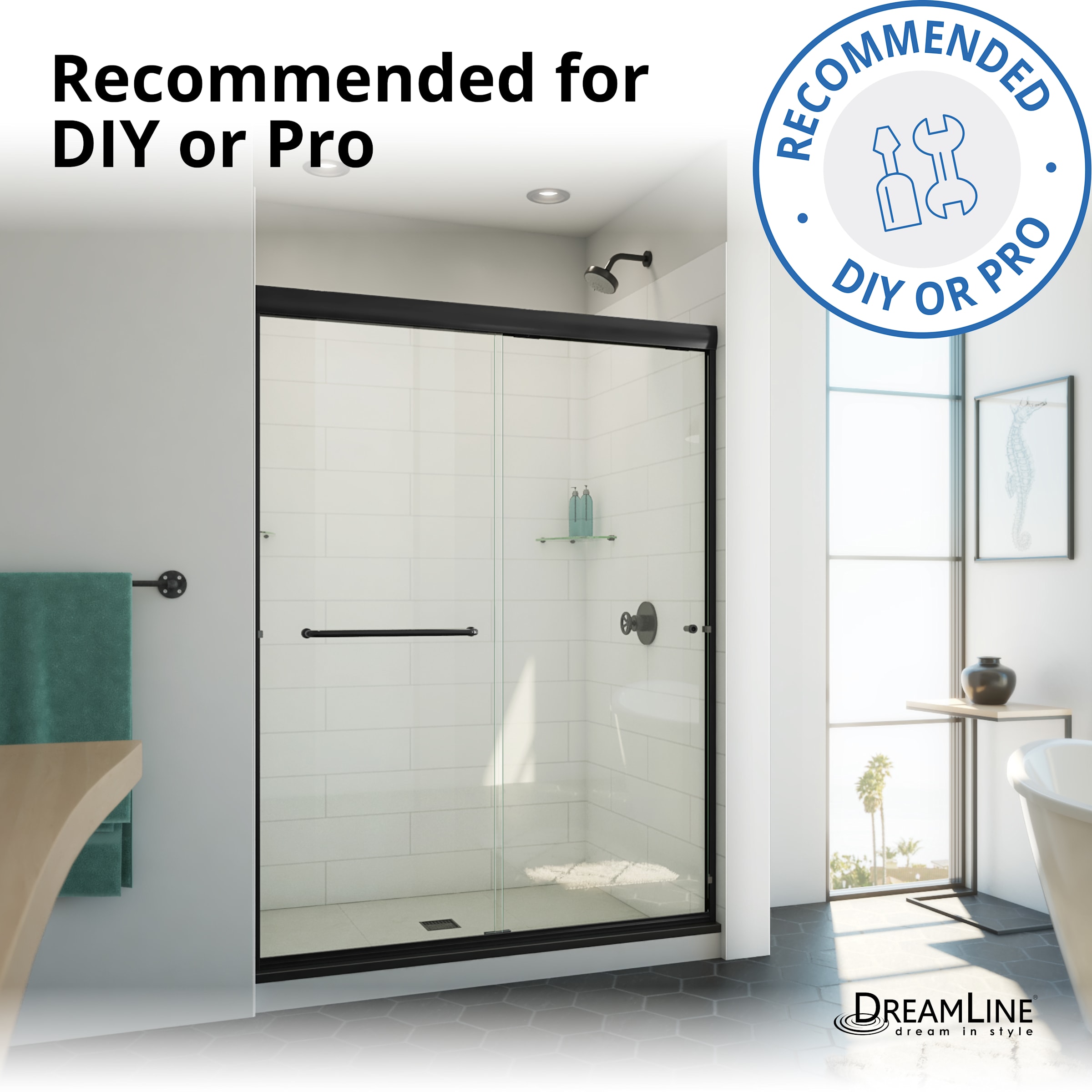 DreamLine Alliance Pro BG 56 - 60 inch W x 70 3/8 inch H Semi